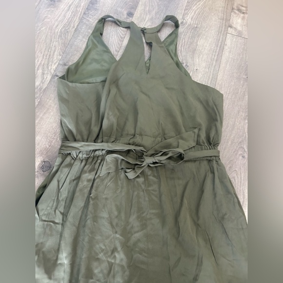 Olive Green Halter Jumpsuit with Rhinestones - Picture 7 of 7